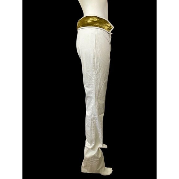 Gucci Women's Pants Dress Flat Front White 100%Cotton MADE IN ITALY US 40 - Picture 9 of 9